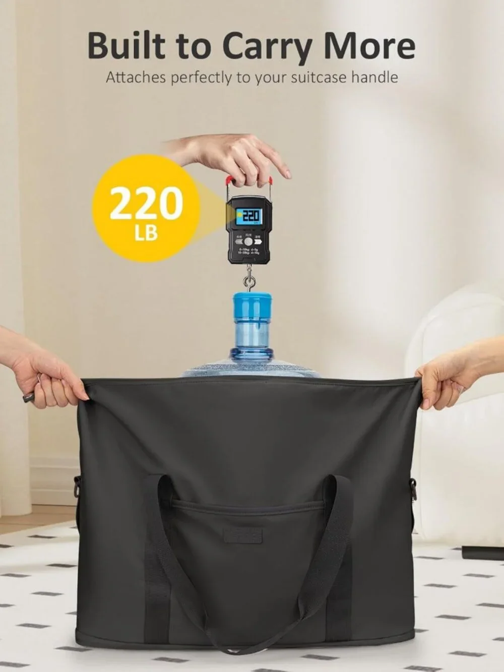 Expandable Waterproof Travel Duffle Bag | 32L Weekender & Gym Carry-On with